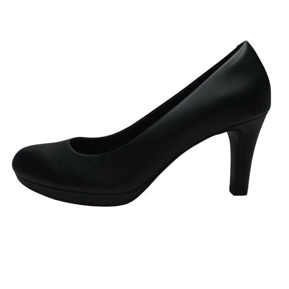 Collection by Clarks Adriel Viola Black Leather Heels Pumps Womens 10 - Picture 4 of 13